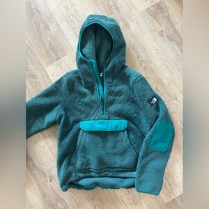 North Face Teal Fleece Zip-Up Hoodie